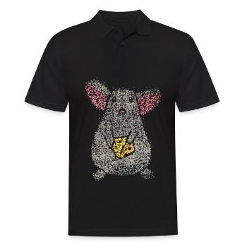 Mouse lovers Cheese lovers Cheese lover House mouse - Men's Polo Shirt - black - Front - Kai (181cm)