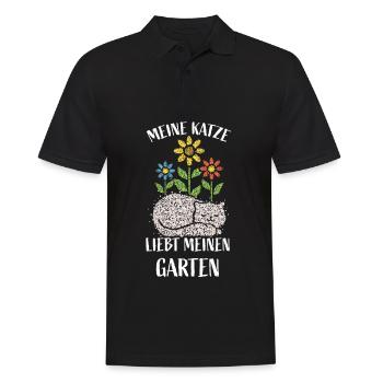 Garten Gartenarbeit Floristik Katzenbesitzer Katze - Männer Poloshirt - Schwarz - Vorne - Kai (181cm)