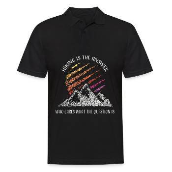 Hiking Hikers Trekking Outdoor Mountaineering - Men's Polo Shirt - black - Front - Kai (181cm)