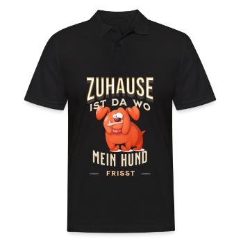Zuhause ist da wo mein Hund frisst Shirt Hunde - Männer Poloshirt - Schwarz - Vorne - Kai (181cm)
