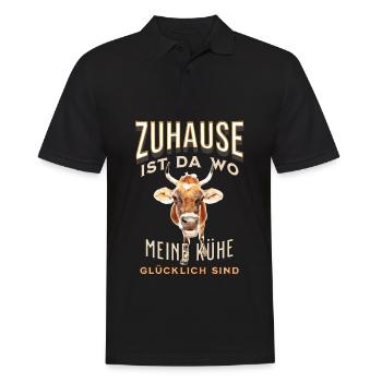 Zuhause ist da wo meine Kühe glücklich sind Shirt - Männer Poloshirt - Schwarz - Vorne - Kai (181cm)