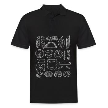 Pasta - leckere Nudelsorten - Männer Poloshirt - Schwarz - Vorne - Kai (181cm)