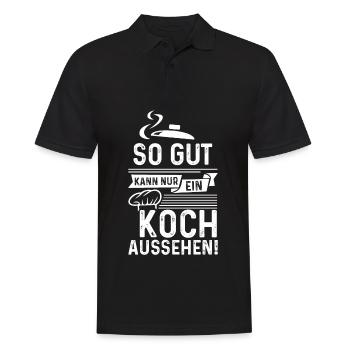 Lustiges Koch Geschenk - GUT AUSSEHENDER KOCH - Männer Poloshirt - Schwarz - Vorne - Kai (181cm)