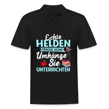 Lustiges Lehrer Lehrerin Schule Spruch Geschenk - Männer Poloshirt - Schwarz - Vorne - Kai (181cm)