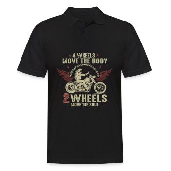 Cadeau moto moto motard drôle - Polo Homme - noir - Devant - Kai (181cm)