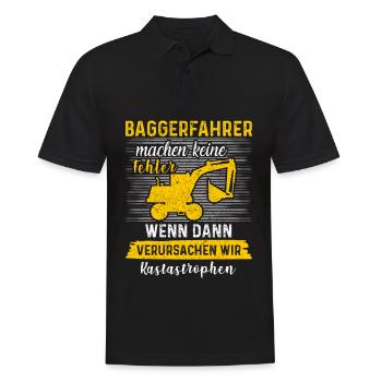 Lustiges Baggerfahrer Bagger Baggerführer baggern - Männer Poloshirt - Schwarz - Vorne - Kai (181cm)