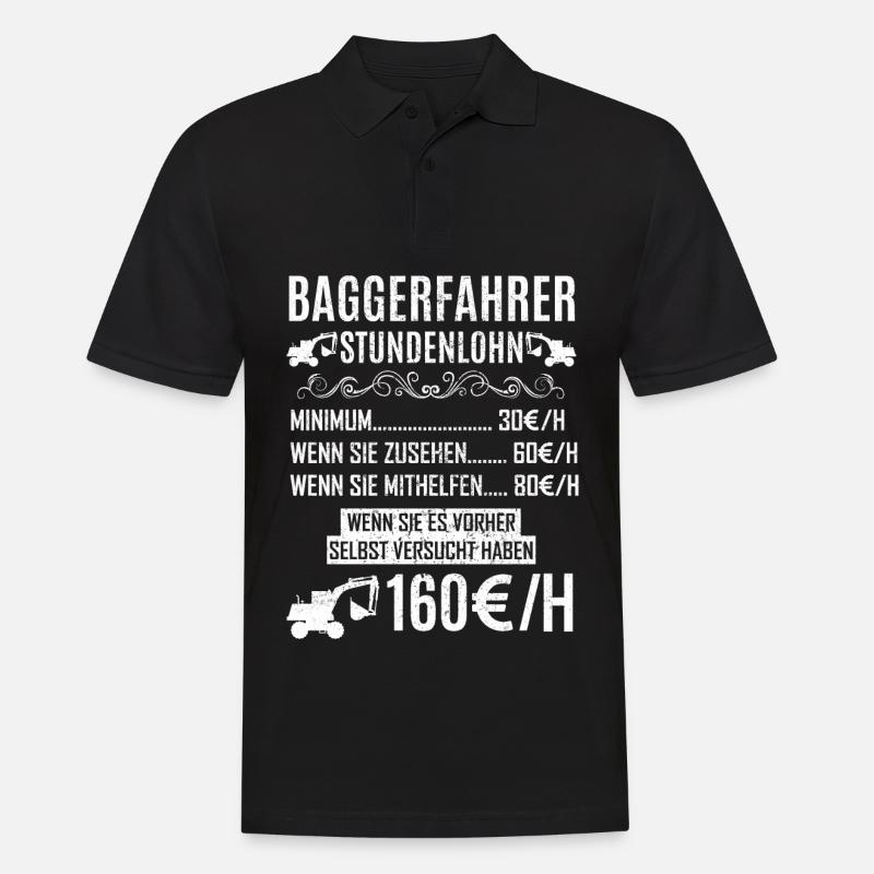 Lustiges Baggerfahrer Bagger Baggerführer baggern - Männer Poloshirt - Schwarz