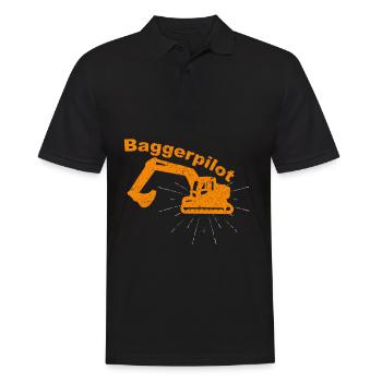 Lustiges Baggerfahrer Bagger Baggerführer baggern - Männer Poloshirt - Schwarz - Vorne - Kai (181cm)