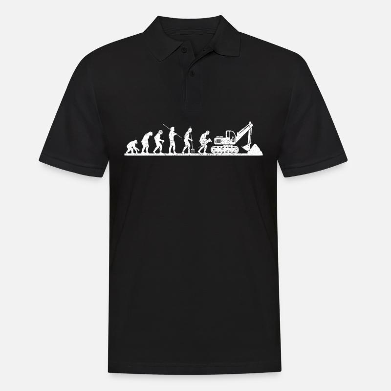 Lustiges Baggerfahrer Bagger Evolution baggern - Männer Poloshirt - Schwarz