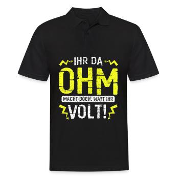 Elektriker Elektroniker Elektronik · Watt Volt - Männer Poloshirt - Schwarz - Vorne - Kai (181cm)