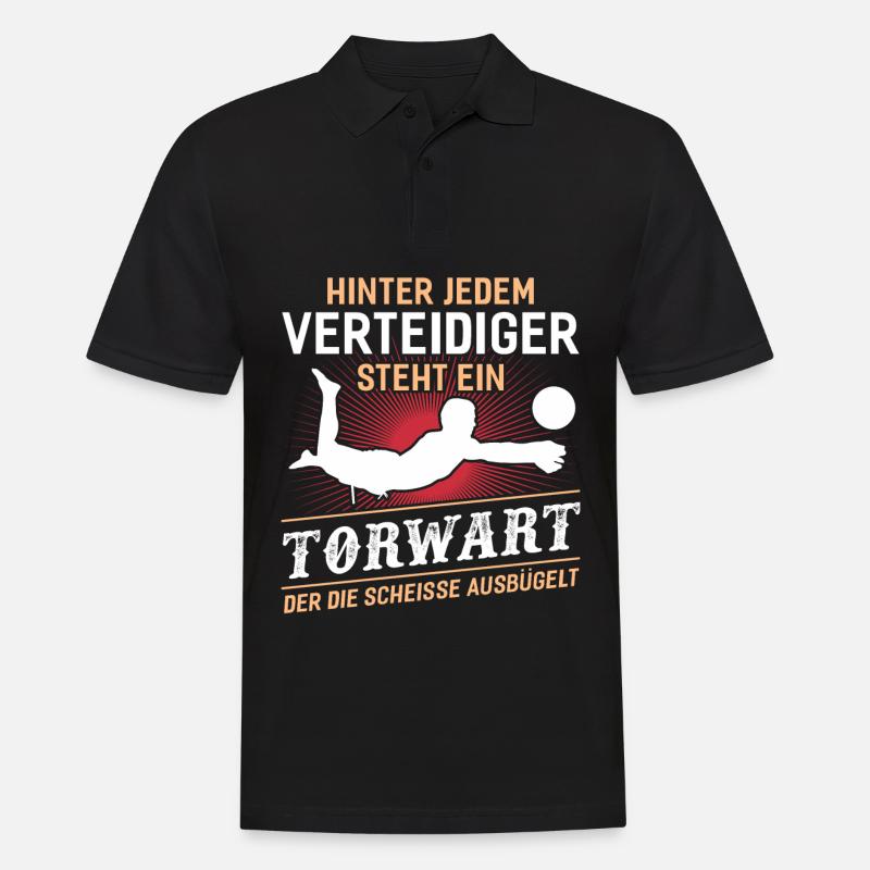 Hinter Jedem Verteidiger Steht ein Torwart - Männer Poloshirt - Schwarz