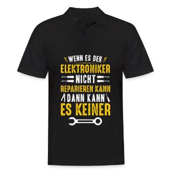 Wenn Es Der Elektroniker Nicht Kann Kann Es Keiner - Männer Poloshirt - Schwarz - Vorne - Kai (181cm)