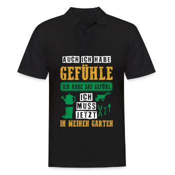 Ich Habe Das Gefühl Ich Muss Jetzt In Den Garten - Männer Poloshirt - Schwarz - Vorne - Kai (181cm)