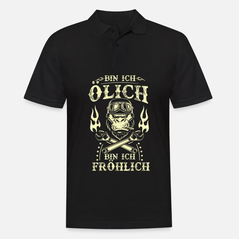Bin Ich Ölig Bin Ich Fröhlich - Männer Poloshirt - Schwarz