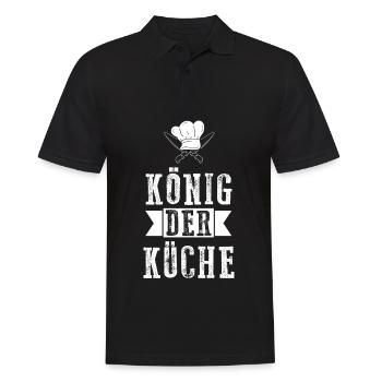 König Der Küche - Männer Poloshirt - Schwarz - Vorne - Kai (181cm)