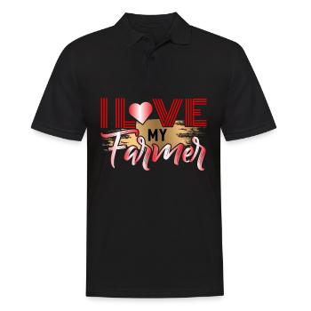 I love my peasant. - Men's Polo Shirt - black - Front - Kai (181cm)