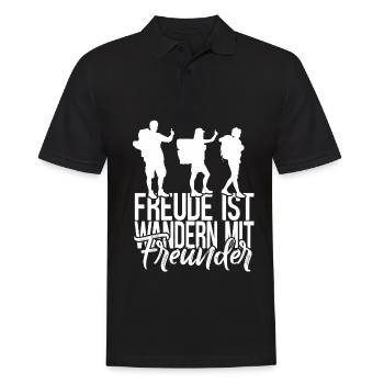 Freude Ist Wandern Mit Freunden - Männer Poloshirt - Schwarz - Vorne - Kai (181cm)
