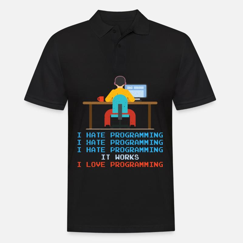 Programmer - I Hate Programming - Men's Polo Shirt - black