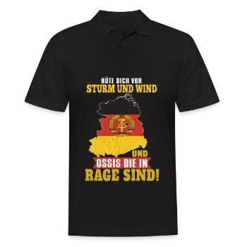 Hüte Dich Vor Sturm Und Wind Und Ossis Die In Rage - Männer Poloshirt - Schwarz - Vorne - Kai (181cm)