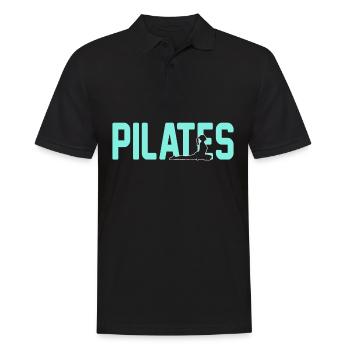Pilates - Männer Poloshirt - Schwarz - Vorne - Kai (181cm)
