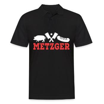 Metzger - Männer Poloshirt - Schwarz - Vorne - Kai (181cm)