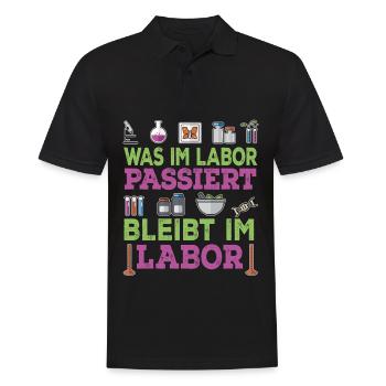 Biologie - Was Im Labor Passiert Bleibt Im Labor - Männer Poloshirt - Schwarz - Vorne - Kai (181cm)