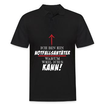 Ich bin ein Notfallsanitäter - Männer Poloshirt - Schwarz - Vorne - Kai (181cm)