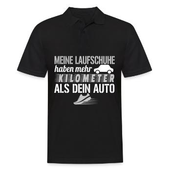 Joggen - Meine Laufschuhe Haben Mehr Kilometer Als - Männer Poloshirt - Schwarz - Vorne - Kai (181cm)