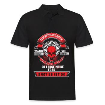 Dart Darts Bullseye Dartspieler Dartboard Geschenk - Männer Poloshirt - Schwarz - Vorne - Kai (181cm)