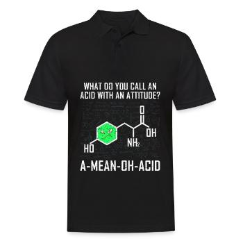 Chemie - Männer Poloshirt - Schwarz - Vorne - Kai (181cm)