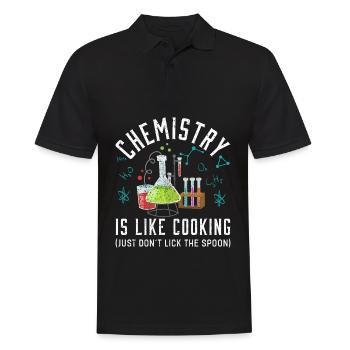 Chemie - Männer Poloshirt - Schwarz - Vorne - Kai (181cm)