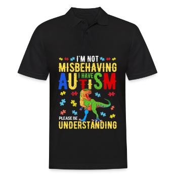 Autisme - Polo Homme - noir - Devant - Kai (181cm)