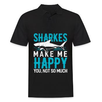 Shark - Männer Poloshirt - Schwarz - Vorne - Kai (181cm)