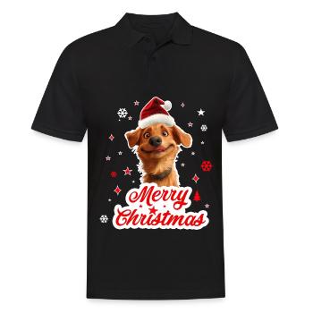 Merry christmas dog - Polo Homme - noir - Devant - Kai (181cm)