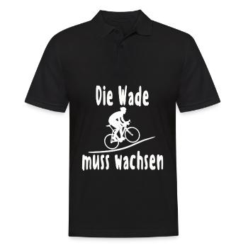 Die Wade muss wachsen Radfahrer Spruch Fahrrad - Männer Poloshirt - Schwarz - Vorne - Kai (181cm)