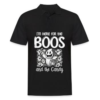 Je suis ici pour les huées et les bonbons, Halloween - Polo Homme - noir - Devant - Kai (181cm)