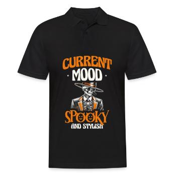 Aktuelle Stimmung Gruselig Und Stilvoll, Halloween - Männer Poloshirt - Schwarz - Vorne - Kai (181cm)