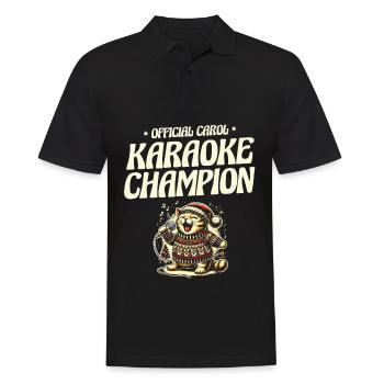Official Carol Karaoke Champion! Christmas - Men's Polo Shirt - black - Front - Kai (181cm)