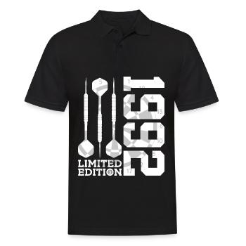 LIMITED EDITION 1992 DARTS 34. GEBURTSTAG - Männer Poloshirt - Schwarz - Vorne - Kai (181cm)
