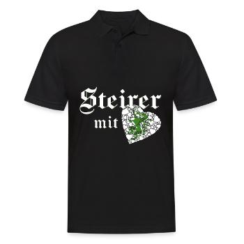 Steiermark Design für Steirer mit Herz - Männer Poloshirt - Schwarz - Vorne - Kai (181cm)