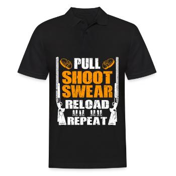 Ja ich schieße wie ein Mädchen | Skeet Geschenke - Männer Poloshirt - Schwarz - Vorne - Kai (181cm)