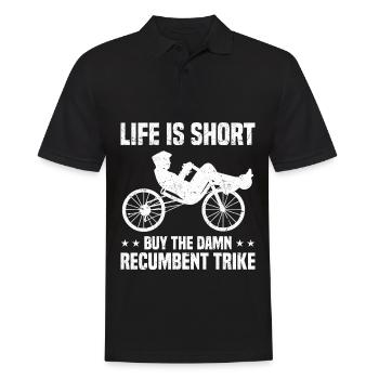 Velomobil | Recumbent Trike Triker Sport Geschenk - Männer Poloshirt - Schwarz - Vorne - Kai (181cm)