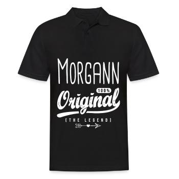 Morgann ORIGINAL personnalisé prénom morgann - Polo Homme - noir - Devant - Kai (181cm)