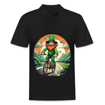 St. Patrick's Day Kleeblatt Radfahren - Männer Poloshirt - Schwarz - Vorne - Kai (181cm)