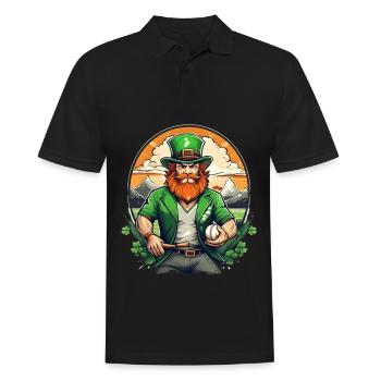 St. Patrick’s Day Shamrock Baseball - Polo Homme - noir - Devant - Kai (181cm)