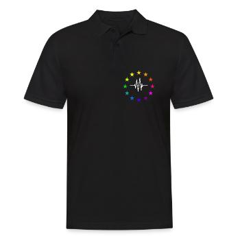 Europe EU stars in rainbow colors with pulse line - Men's Polo Shirt - black - Front - Kai (181cm)