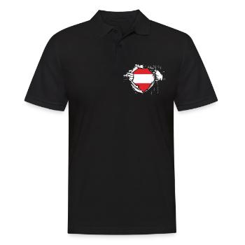 Österreicher Wien Österreich Austria - Männer Poloshirt - Schwarz - Vorne - Kai (181cm)