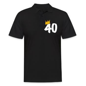 40 anniversaire roi Reine Quarante Bday Birthday - Polo Homme - noir - Devant - Kai (181cm)
