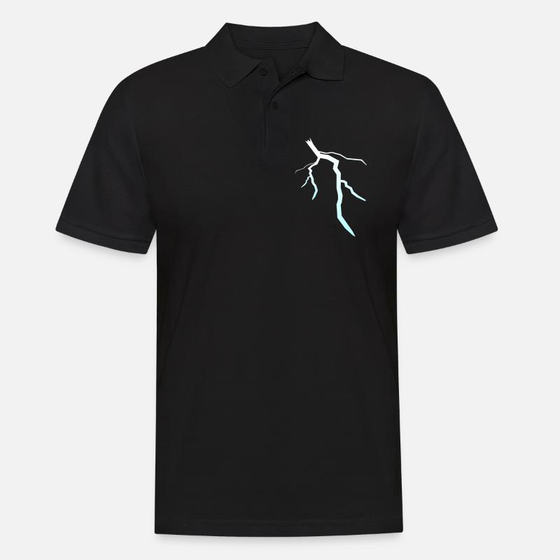 Blitz Blitzschlag Lightning Bolt - Männer Poloshirt - Schwarz