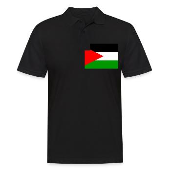 Flagge von Palästinensische Autonomiegebeite (ps) - Männer Poloshirt - Schwarz - Vorne - Kai (181cm)